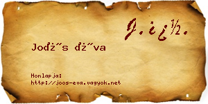 Joós Éva névjegykártya